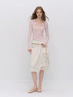 Asymmetric Satin Skirt