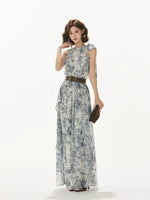 Forest Print Chiffon Dress