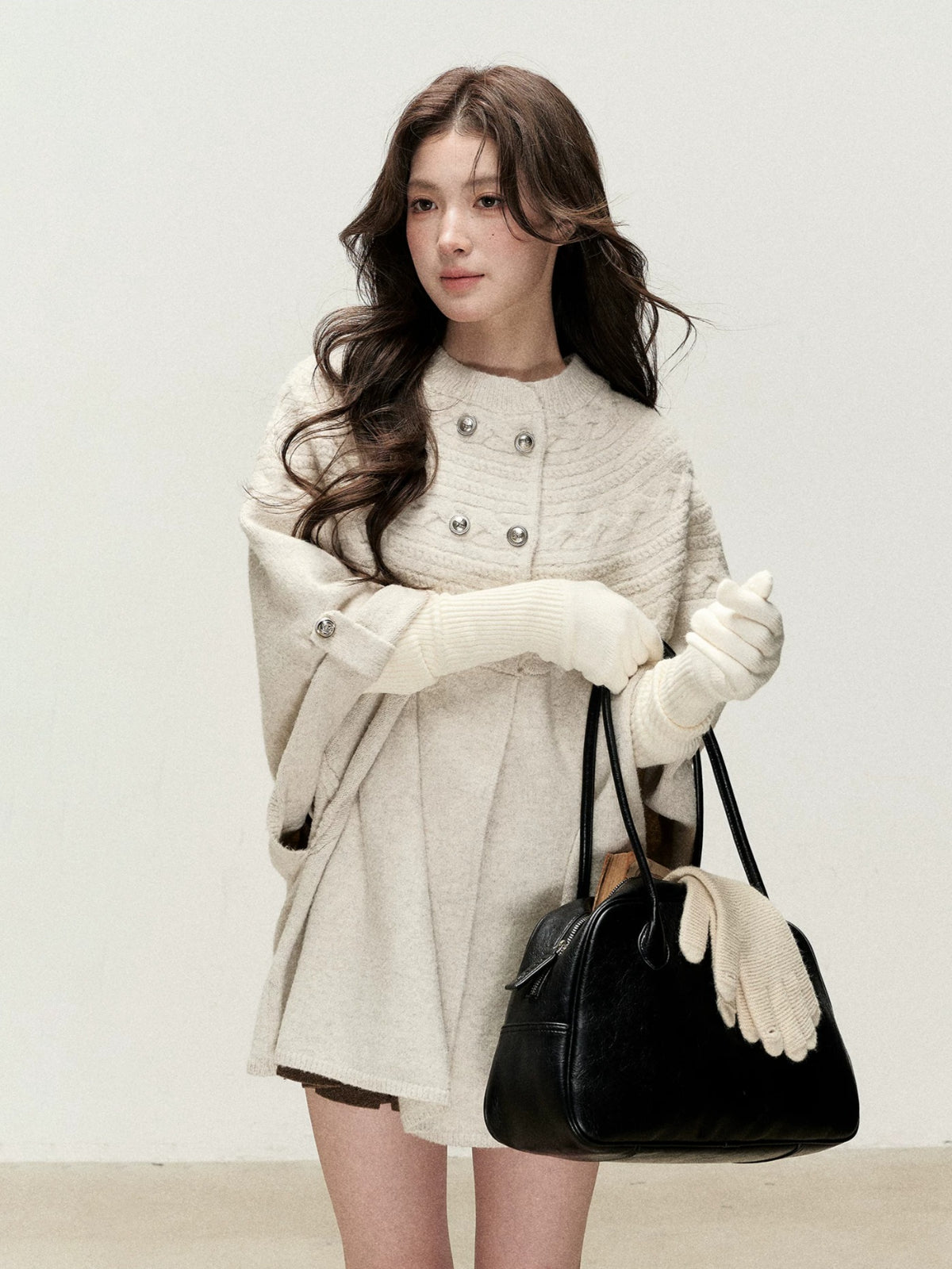 Cable Knit Cape Cardigan