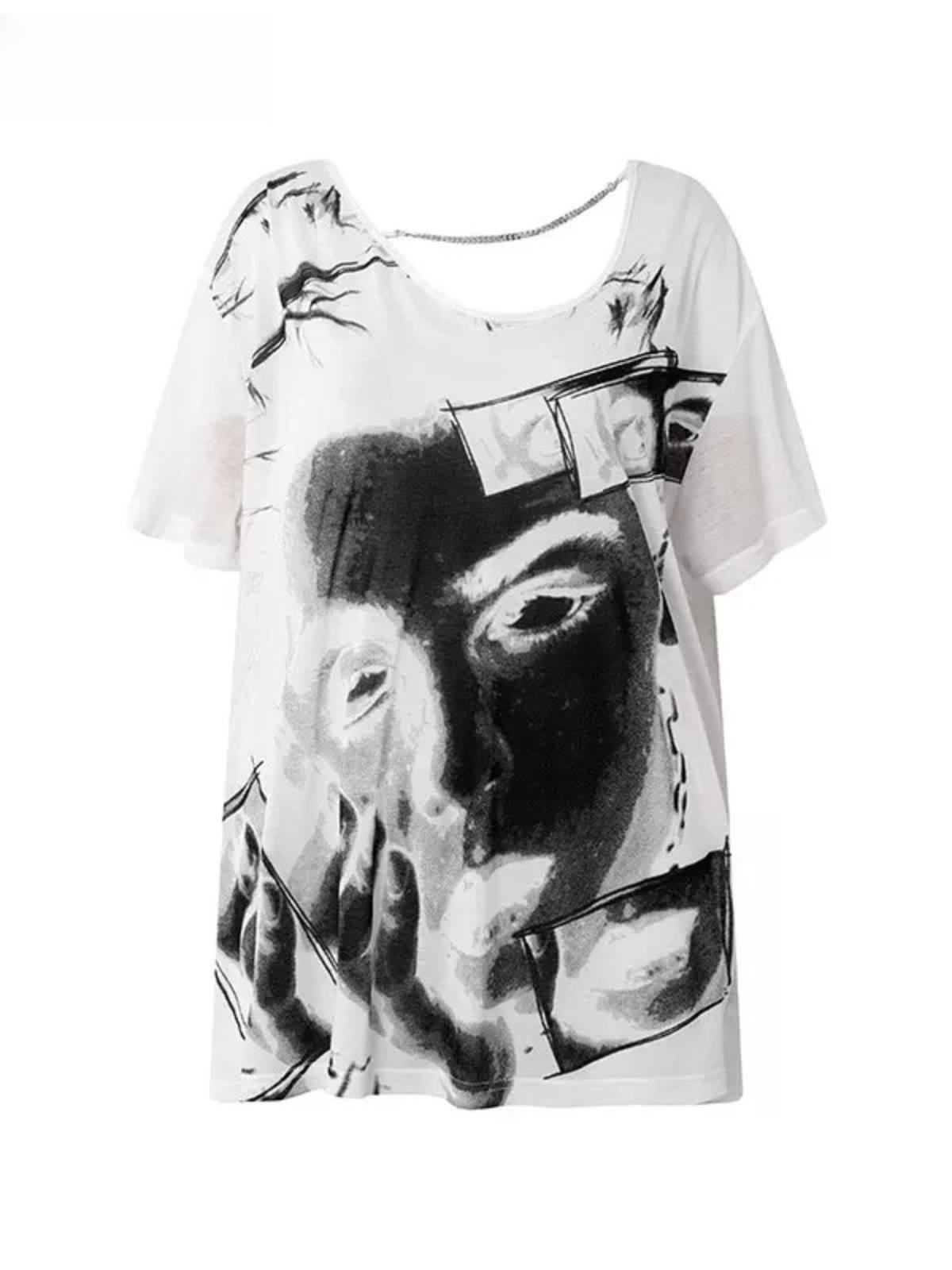 Graphic Open Back T-Shirt