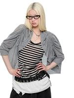 Korean Drawstring Knit Cardigan