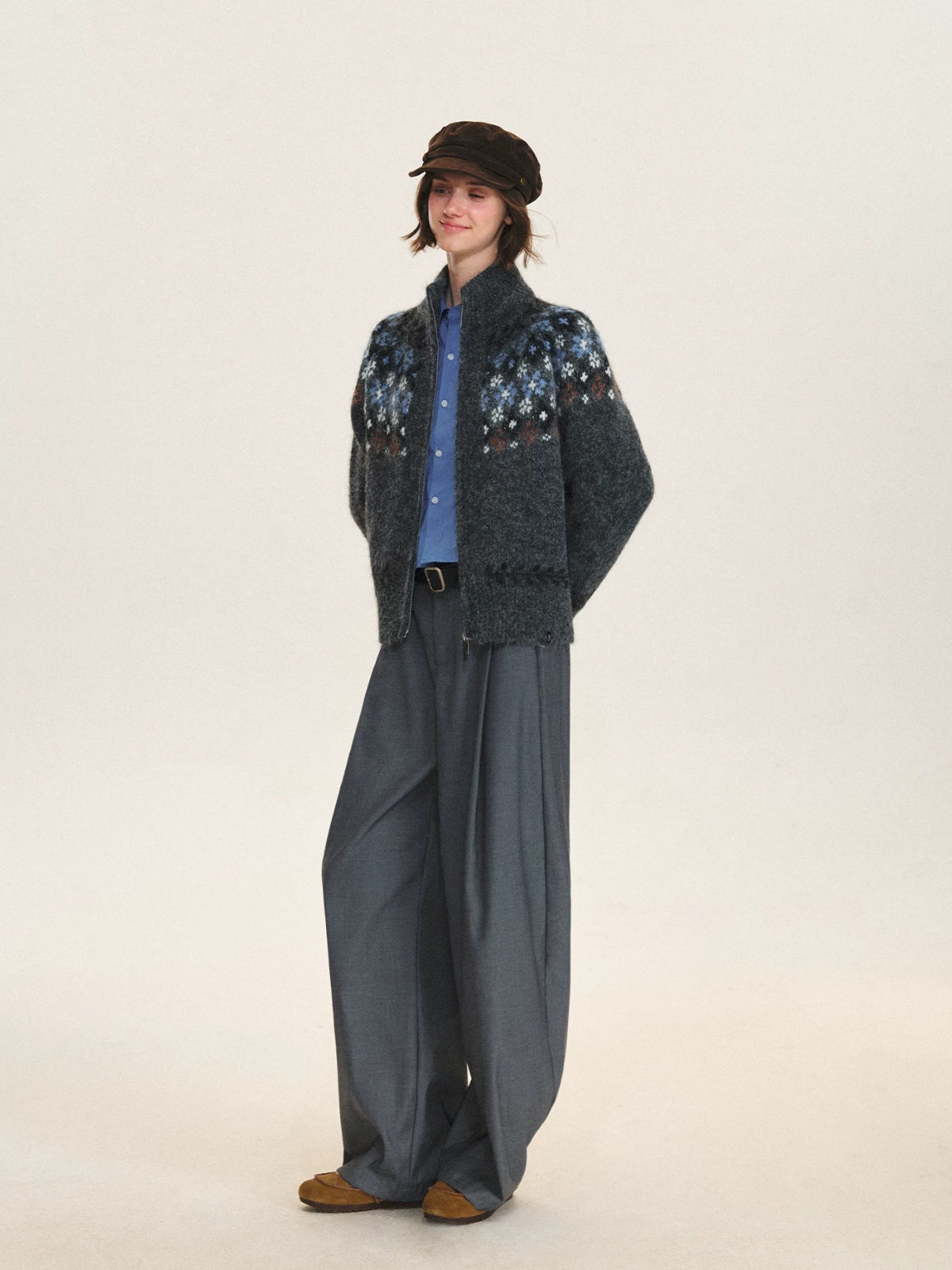 Minimalist Pleated Wide Leg Trousers
