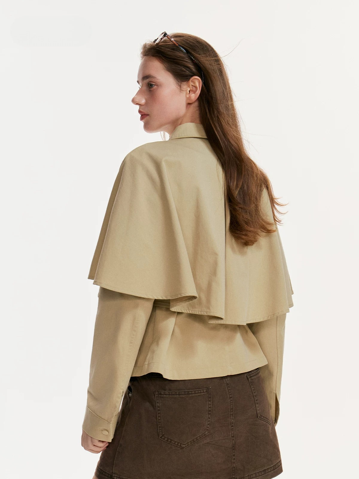 Tencel Cotton Napoleonic Cape Trench Coat