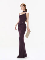 Ruched Cowl Maxi Dress