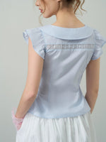 Blue Doll Collar Blouse