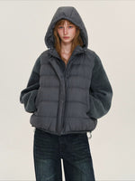 Hooded Fleece Down Vest Two-Piece Set