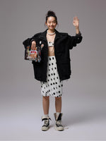 Heavy Embroidery Jacquard Multi-pocket Stand Collar Utility Jacket