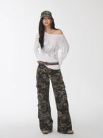 Camo Pony Hair Studded Belt