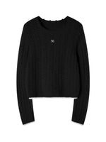 Alpaca Wool Contrast Trim Boatneck Sweater