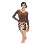 Leopard Print Low-Waist Mini Skirt