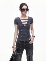 Washed Cutout Tee