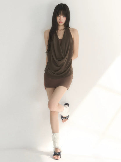 Halter Cowl Bodycon Dress