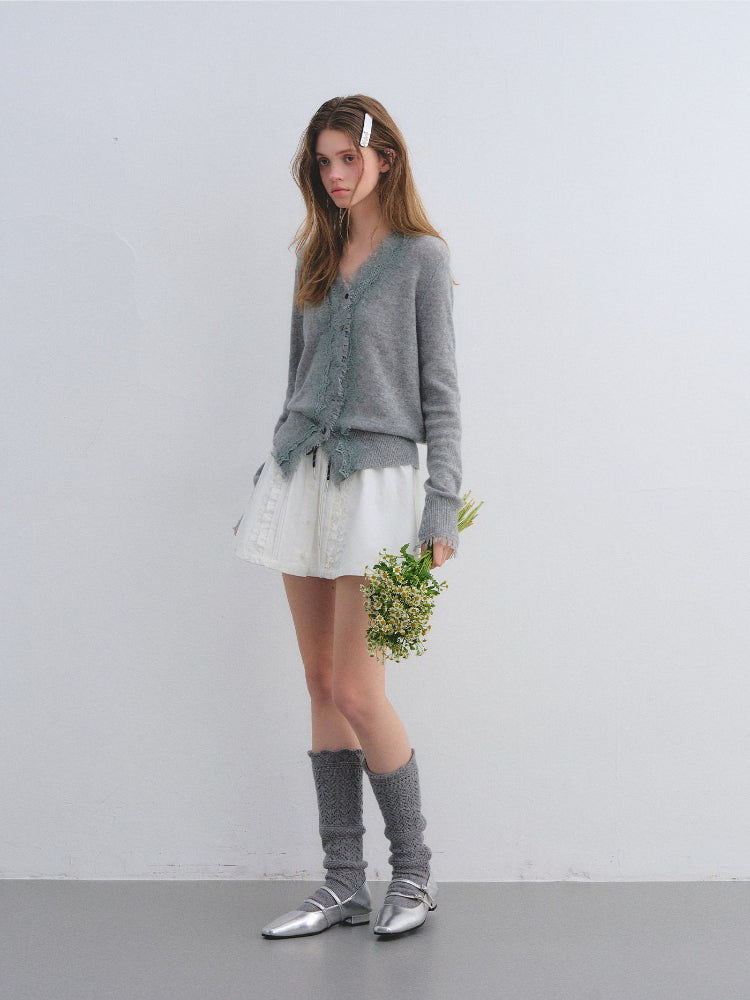 Pleated Ribbon Bow Skirt