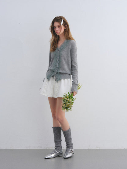 Pleated Ribbon Bow Skirt