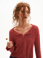 Mohair Open-Back Cropped Knit Sweater