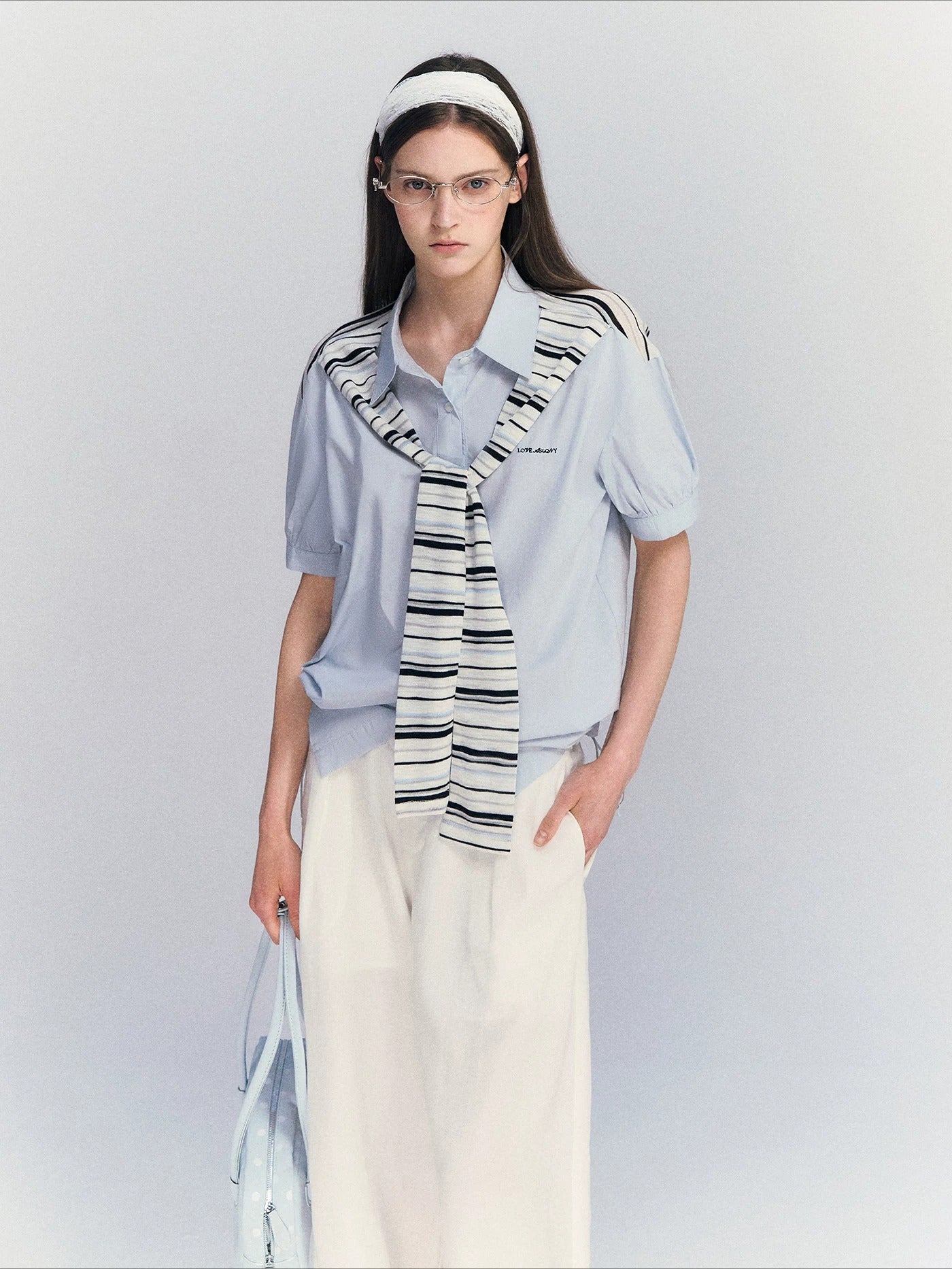 Striped Shawl Shirt