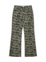 Camo Flared Wide Pants