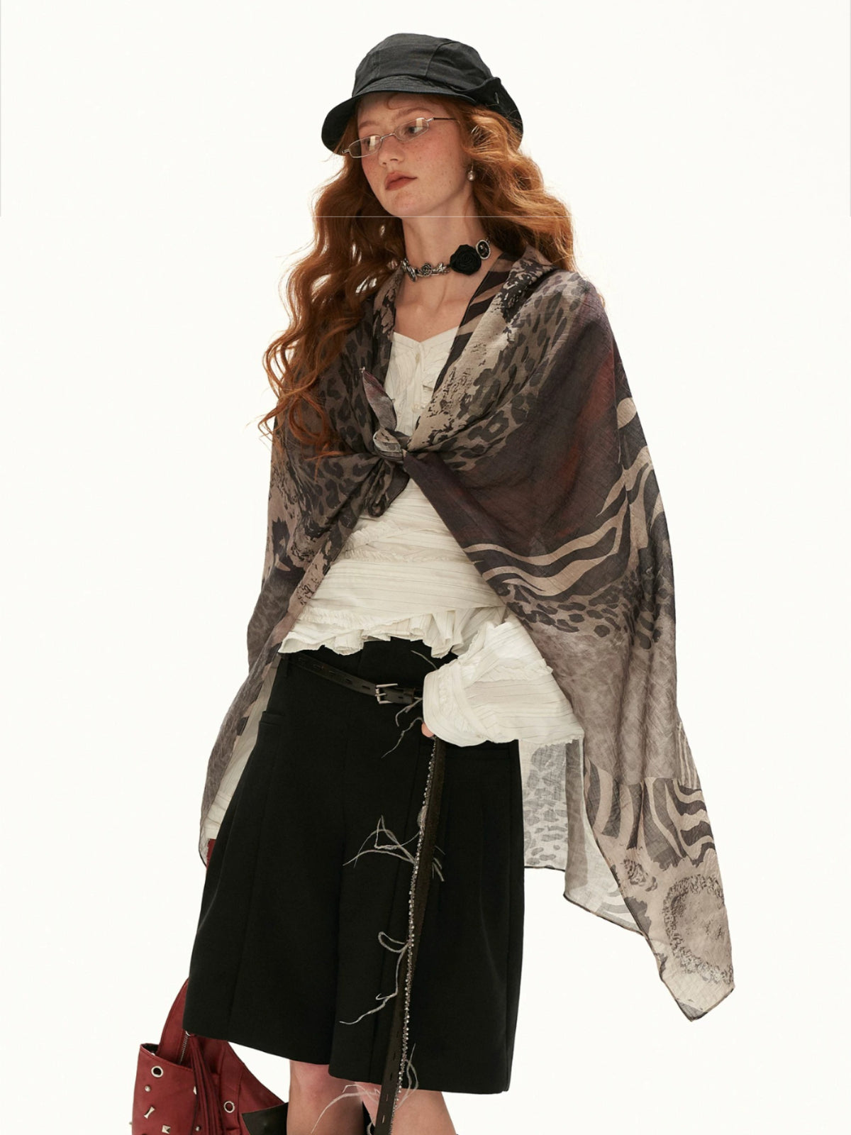 Leopard Print Tencel Scarf Wrap