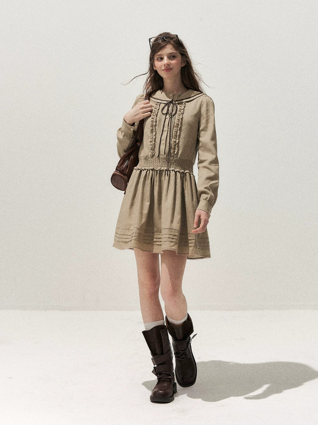 Sailor Collar Shirt Dress