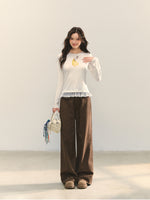 Fruit Print Lace-spliced T-Shirt