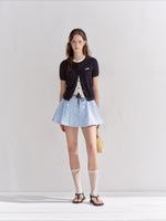 Ruffle Drawstring Mini Skirt