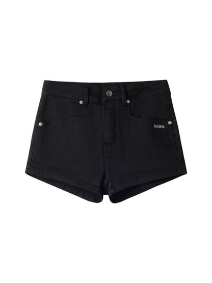 Black Sand Stretch Denim Shorts