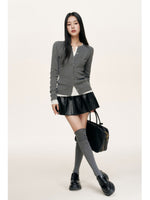Contrast Layered Fitted Knit Top