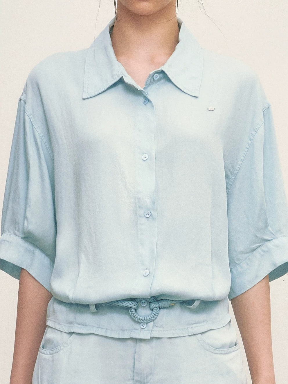 Light Blue Shirt &amp; Shorts Set