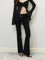 Slim Fit Low Waist Flared Pants