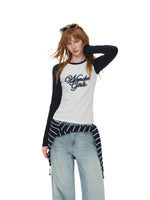Retro Lace Embroidered Raglan Top