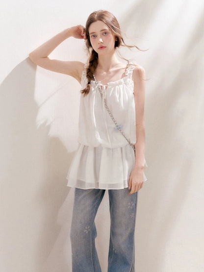 Floral Rhinestone Flared Jeans