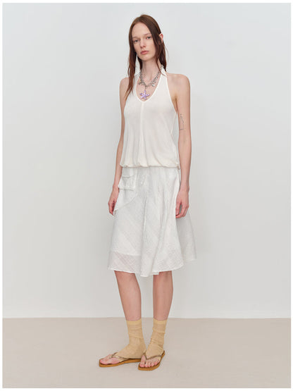 U-Shaped Bud Halter Tank Top
