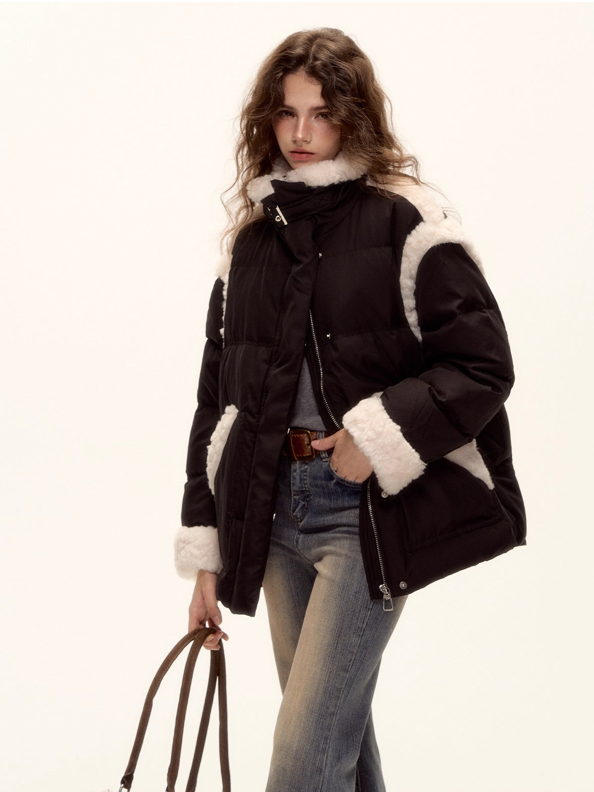 Sherpa Panel Down Jacket