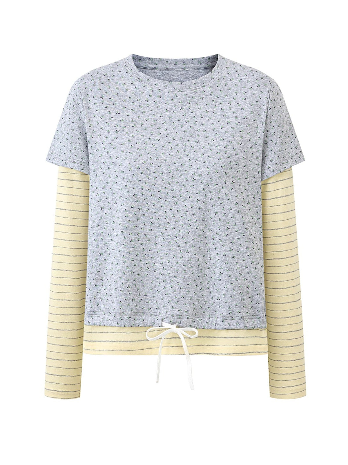 Floral Layered Stripe Tee