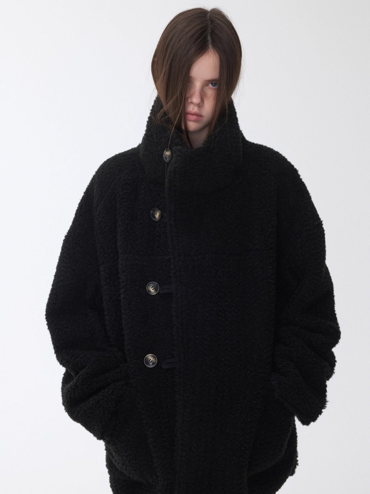 Reversible Shearling Toggle Jacket