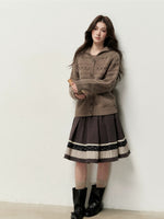 Vintage Shawl Collar Wool-Blend Knit Cardigan