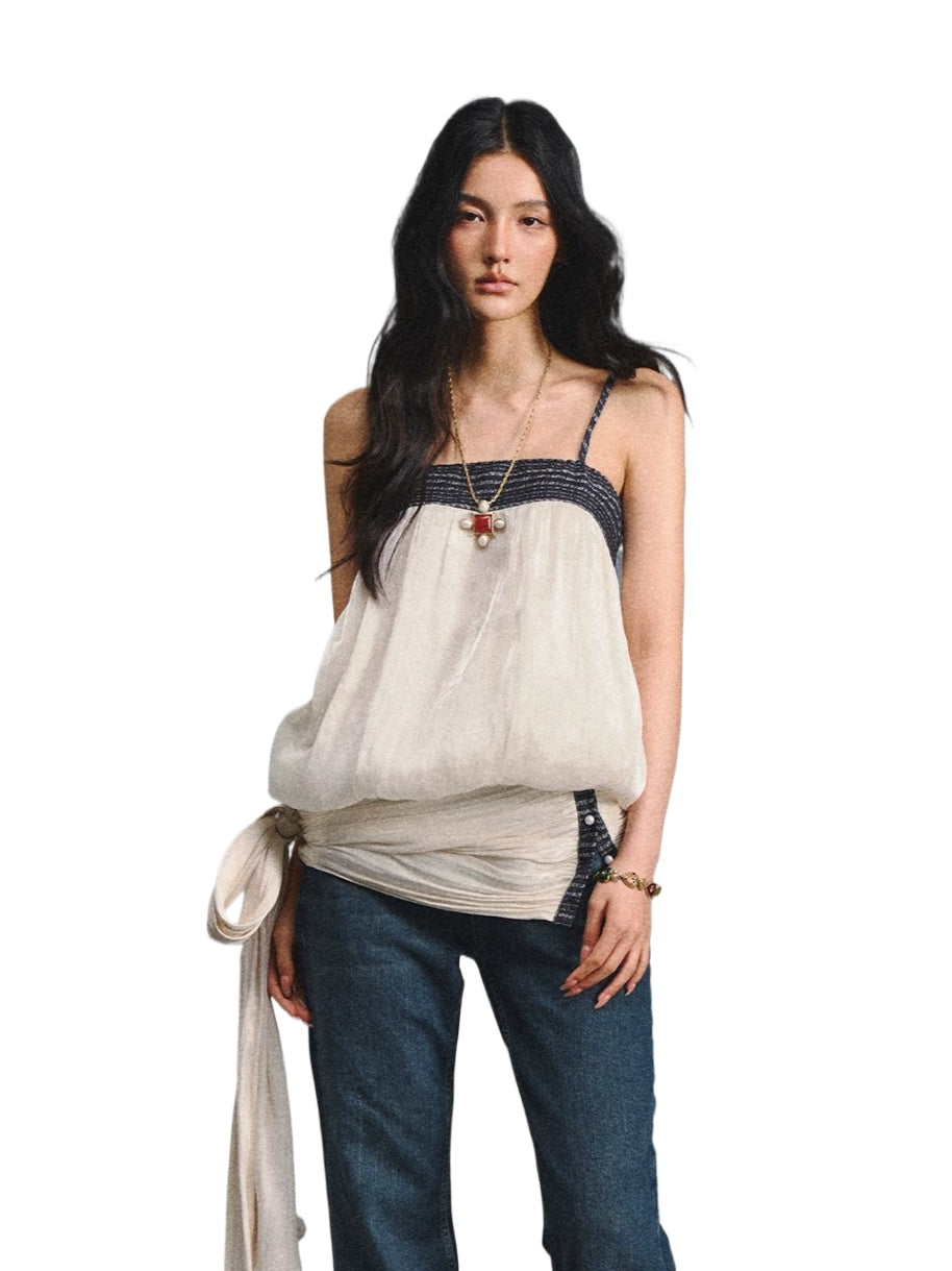 Shimmer Tweed Bubble Cami Top