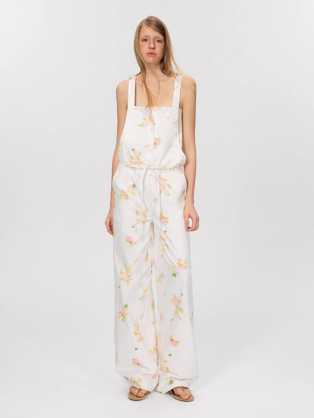 Vintage Floral Print Overalls