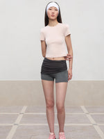 Regular-Shoulder Round Neck Short-Sleeve T-Shirt