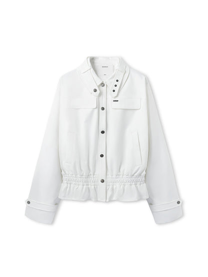 Fine Twill Wrinkle-Resistant Hem Pleated Silhouette Coat