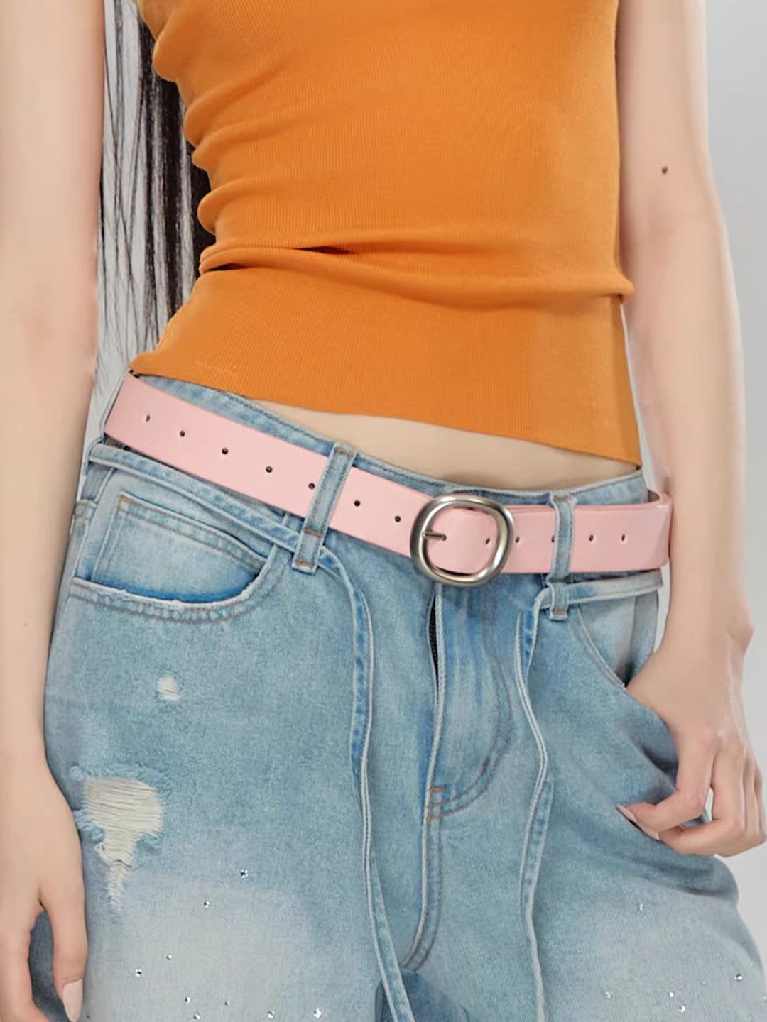 Matte Wide Leather Belt