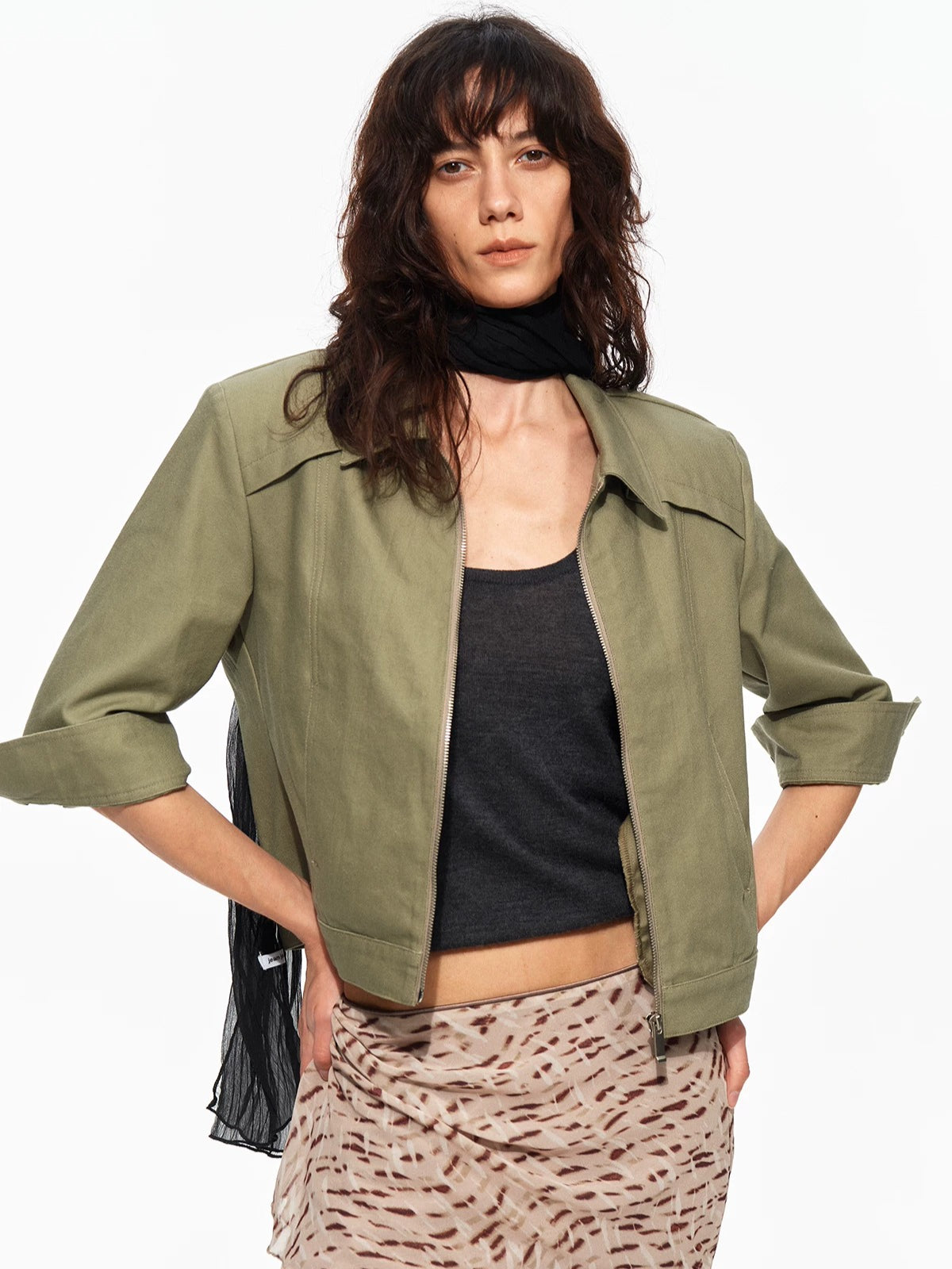 Cropped Seven Sleeve Jacket