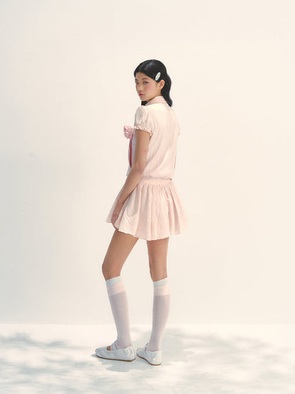 Pink Shirt-style Waist - cinched Dress