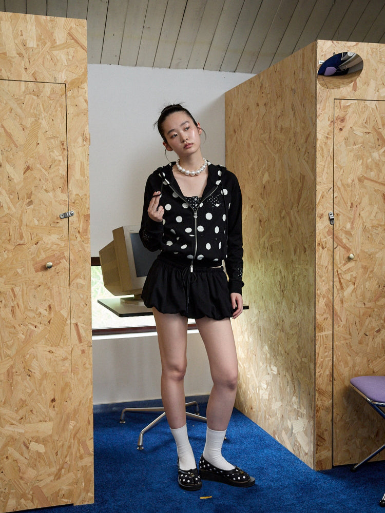 Solid Color Sweatshirt Fabric Drawstring 3D Tulip Skirt