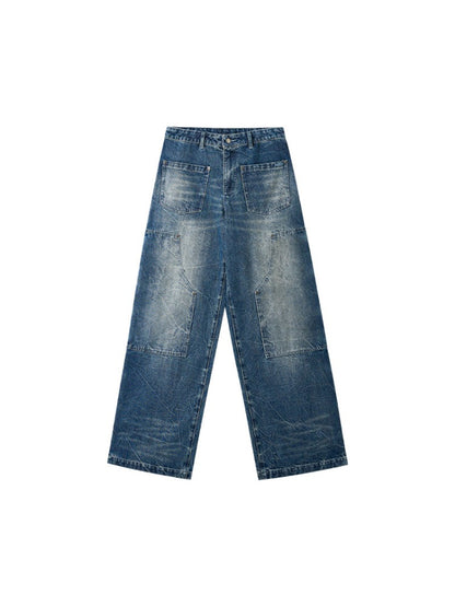 "Wasteland" Vintage Washed Wide-Leg Jeans