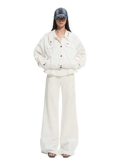Fine Twill Wrinkle-Resistant Hem Pleated Silhouette Coat