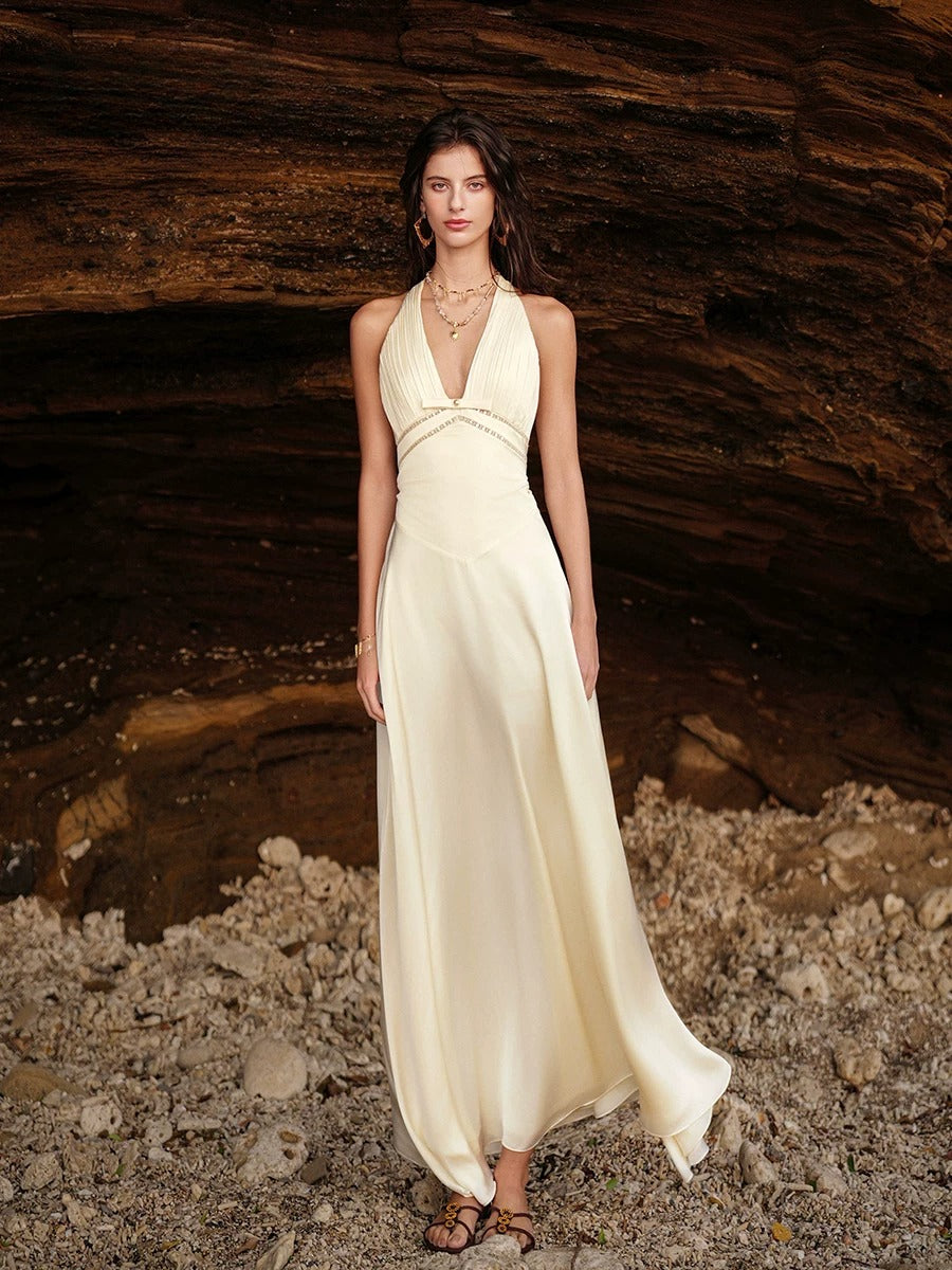 Verdant Halter Maxi Dress
