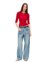 Modern Contrast-Trimmed Mid-sleeve T-shirt