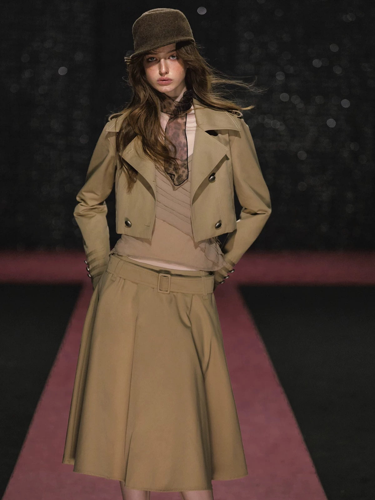 Napoleon Trench &amp; Skirt Two Piece Set