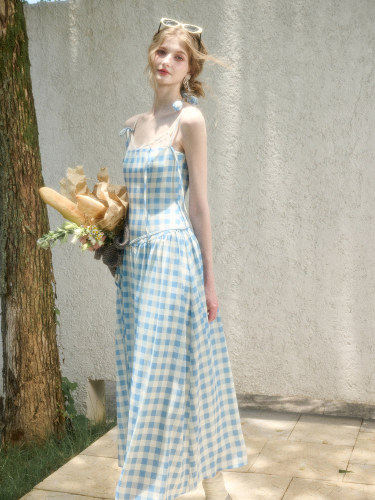 Lace Fake Two-Piece Pleated Patchwork Dress